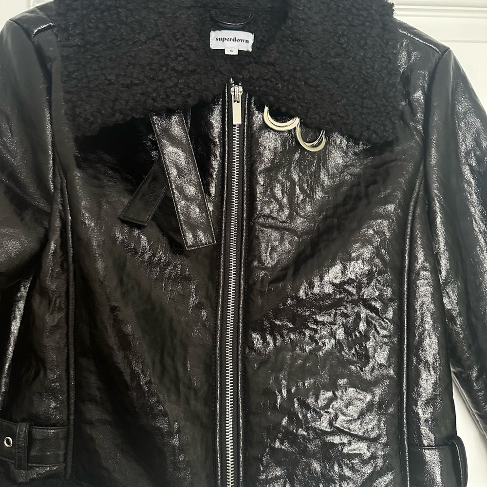 Never worn superdown (revolve) faux leather jacket with lining